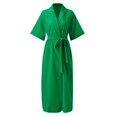 thumbnail image 5 of Sngxgn Women's Dresses V Neck Guest Party Dress(Green,L), 5 of 5