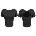 thumbnail image 4 of Fiudx Camisetas para Mujer Blusa de Manga Corta Redonda de Yoga Deportiva de Manga Corta de Color Sólido Informal a La Moda para Mujer, 4 of 6