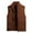 Coffee, variant on ZUKMRJPC Men's Winter Vest Outerwear Full Zip Stand Collar Solid Color Texture Cotton Vest Casual Fleece Lined Warm Work Vest with Pockets