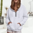 thumbnail image 2 of Godom Quarter Zip Womens Hoodies Drawstring Hooded Sweatshirts for Woman with Pocket Fashion Sweatshirt, 2 of 6