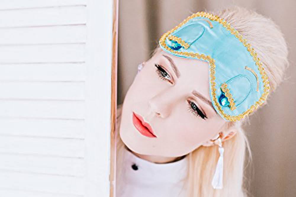 Breakfast at Tiffany Inspired Sleep Eye Mask and Tassel Earplugs Set for Women Audrey Hepburn style