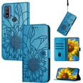 thumbnail image 2 of Wallet Case for Motorola Moto G Pure Case with Card Holder,Sunflower Pattern Leather Phone Case with Kickstand Magnetic Closure Shockproof Cover for Moto G Pure Blue Sunflower, 2 of 16