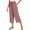 Pink-01, variant on REALiKUN Womens Capri Pants Loose High Waisted Wide Leg Lounge Pants Drawstring Casual Palazzo Trousers with Pockets