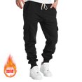 thumbnail image 4 of Htigea Men's Sweatpants Fleece Tapered Joggers Drawstring Waist Athletic Gym Running Workout Track Pants with Pockets Black,S, 4 of 6