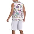thumbnail image 5 of Easygdp Summer with Flamingo Men's Mesh Basketball Jersey Quick Drying Sleeveless Shirts Fitted Muscle Tank Tops Sport Round Neck T-Shirt - 4X-Large, 5 of 9