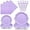 Purple, variant on 96 Pcs Ivory Paper Plates and Napkins Set Party Supplies, Tableware set for 24 Guest include Disposable Ivory Scalloped Plates, Napkins and Forks for Baby Shower Bridal Shower Wedding