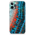 thumbnail image 2 of DesignSkinz Teal Blue Red Dragon Vein Agate V2 Full-Body Skin Decal Wrap Cover for iPhone 11 Pro Max, 2 of 9