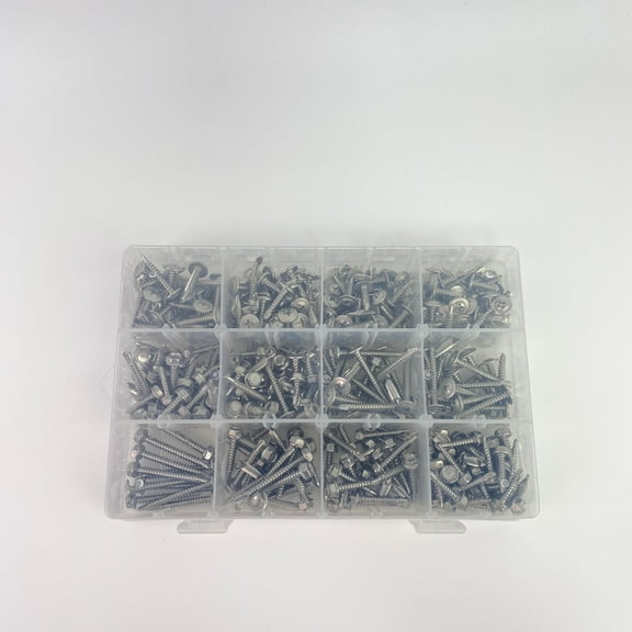 YTSyljlxx Screws of metal,180pcs #8 Sheet Metal Screws Assortment Kit, 410 Stainless Steel Self Tapping Screws for Metal, Self Drilling Screws, 6 Sizes