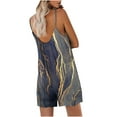 thumbnail image 5 of Summer Saving Wycnly Jumpsuits for Women Dressy Fashion Loose Baggy Spaghetti Strap Short Overalls Jumpsuits with Pocket Summer V-Neck Sleeveless Marbled Print Mini Trendy Rompers Dark Gray s, 5 of 7