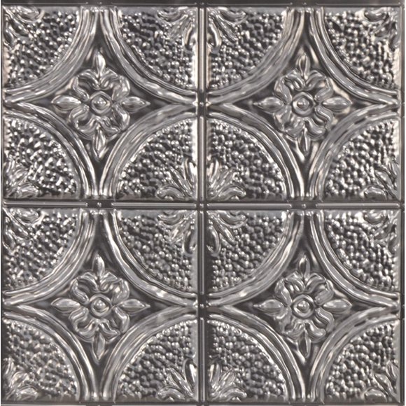 Paneles adhesivos para salpicadero IN HOME Camden color plata antigua 25 x 25 cm, 4 paneles