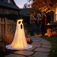 thumbnail image 4 of Halloween Glowing Ghost Yard Stake - 47.2" Lighted Outdoor Decor for Porch Lawn Indoor Party Halloween Decorations B, 4 of 7