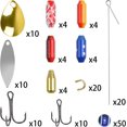 thumbnail image 3 of 150pcs Walleye Spinner Rig Making Kit, Inline Spinner Lure Bodies Assortment with Treble Hooks Wire Shaft Clevis for DIY Fishing Lures, 3 of 6