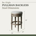 thumbnail image 4 of Maven Lane Pullman Backless Bar Stool in Reclaimed Oak Finish w/ Ash Grey Fabric Upholstery, 4 of 5