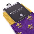 thumbnail image 3 of Men's Fleur de Lis Patterned Premium Cotton Dress Casual Crew Socks - Classic French Fleur-de-Lis Style for Men-Mardi Gras Theme, 3 of 6