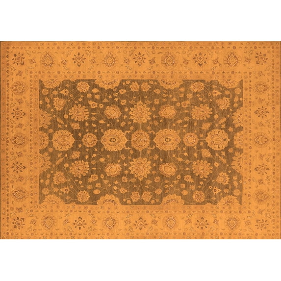 Ahgly Company Indoor Rectangle Oriental Orange Traditional Area Rugs, 7' x 10'