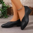 thumbnail image 4 of KEGIRLOM Women's Fashionable Plus-Size Round Toe Low-Cut Shoes Spring/Summer Style Trendy And Comfortable Suitable For Wearing Alone With Hollowed-Out Wedge Heels Shoes Black 7, 4 of 9