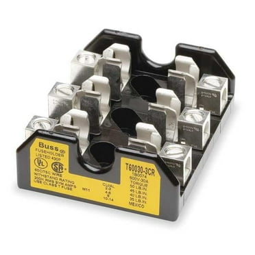 Eaton Bussmann Fuse Block,0 to 30A,T,3 Pole T60030-3CR