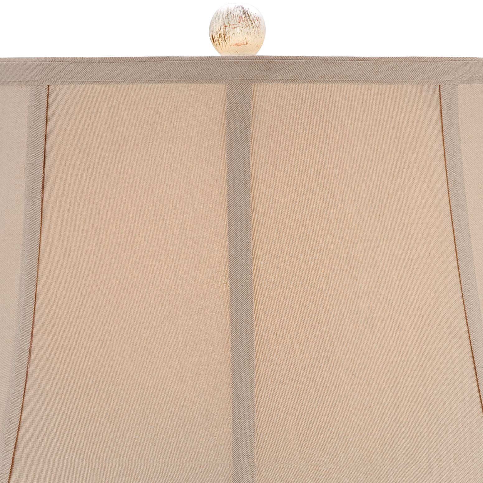 Regency Hill Rustic Country Cottage Table Lamps 29" Tall Set of 2 Crackled Ivory Glaze Ceramic Beige Bell Shade for Bedroom Living Room House Bedside