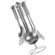 thumbnail image 2 of BRIGHTFUFU Juego de utensilios de cocina de acero inoxidable de 6 piezas, utensilios de cocina de utilidad, juego de utensilios de cocina y estante de almacenamiento de 1 pieza para el hogar, 2 of 8