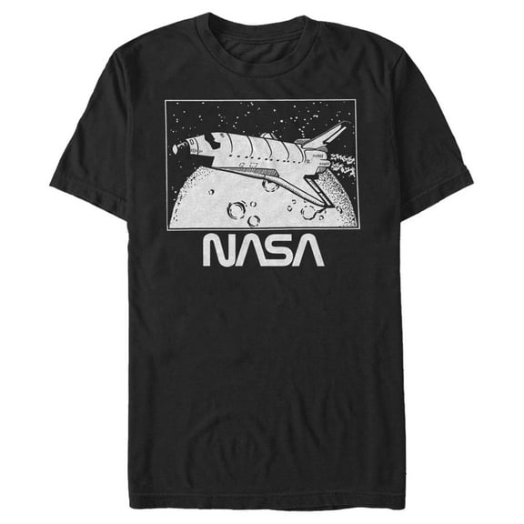 Men's NASA Vintage Shuttle Frame  Graphic Tee Black Large