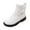 White, variant on JTieacloth Girls Bow Decor Side Zipper Ankle Boots, Non- Soft Sole Casual Cute Short Boots for Kids(Black)