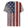 thumbnail image 4 of lcziwo Patriotic Shirts for Women 3/4 Sleeve 4th of July Independence Day Blouses American Flag Graphic Print Vintage Shirts Button Up V Neck Tunic Tees Multicolor,S, 4 of 5