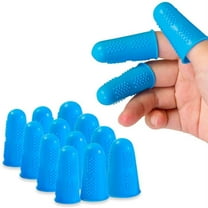 Blue Silicone Finger Protectors, Hot Glue Gun Finger Gloves, 15 Pcs of Finger Guards, for Sewing, Adhesives, Wax, Finger Caps in 3 Sizes