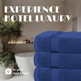 thumbnail image 3 of White Classic Wealuxe Navy Blue Bath Towels 24x50 inch, Cotton Towel Set for Bathroom, Hotel, Gym, Spa, Soft Extra Absorbent Quick Dry 6 Pack, 3 of 8