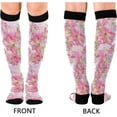 thumbnail image 2 of 1 Pair Amaryllis Flowers Pink Compression Socks 20-30mmHg Knee High Women Socks Tube Athletic Stockings for Men Sport Soccer Running Cycling Medical Nurse Winter Travel Gift, 2 of 7