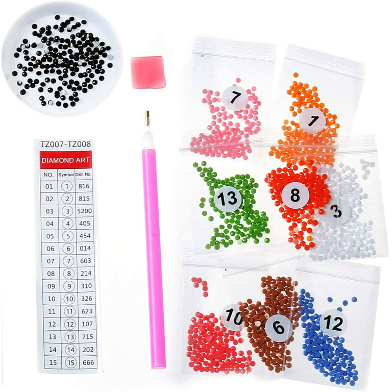 Sinceroduct 64 Pcs 5D DIY Diamond Painting Stickers Kits for Kids and Adult Beginners, Stick - Shaped Paint Marked with Diamonds by Numbers, More