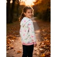 thumbnail image 3 of Little Hand Toddler Girl Zip Up Hoodie Cotton Long Sleeve Dinosaur Pattern Pocket 6T Pink Fall Winter, 3 of 8