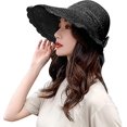 thumbnail image 3 of Sombrero de Paja con Visera para Mujer CHAO Color Negro, 3 of 5