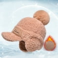 thumbnail image 3 of Women Letter Knitting Wool Cap Winter Warm Hat Ear Protection Baseball Cap Plush Thickened Wool Ball Cap, 3 of 3