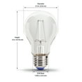 thumbnail image 4 of Feit Electric 4.5W (40 Watt Equiv) Clear Glass Blue A19 Filament LED Bulb E26 Med. Base, Dimmable, 4 of 8