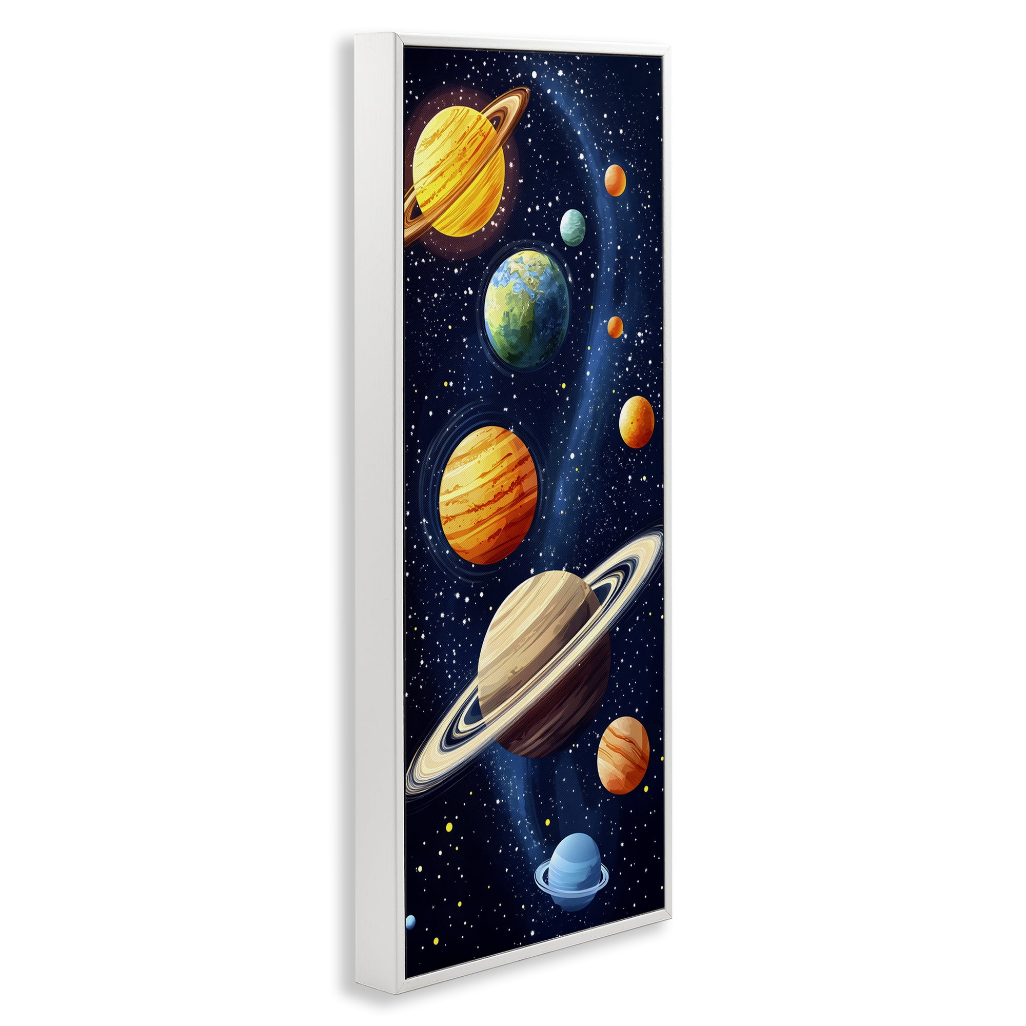 Stupell Industries Galaxy Swirl Planetary Orbit White Framed Giclee Art, design by Creative Studio