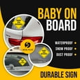 thumbnail image 2 of SICOL Plus Baby on Board Car Stickers and Decals 5x5 Inches Bright Yellow Baby on Board Sign for Baby Safety Pack of 2 Heat Resistant, Durable, UV Resistant, Waterproof Reflective Baby on Board, 2 of 7