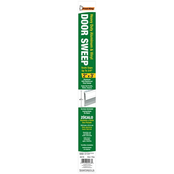 DOORSWEEP W/INSERT ALUM 36IN