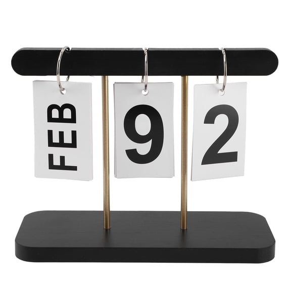 Yajisi Eco‑Friendly Flip‑Day Desk Calendar – Premium Wood & Iron, 7.09”×8.66”, 3.94” High, 0.66 lb, Black, Multifunctional Home & Office Decor