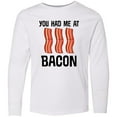 thumbnail image 3 of Inktastic You Had Me At Bacon Funny Bacon Lover Gift Long Sleeve Youth T-Shirt, 3 of 5