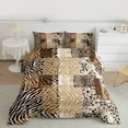 thumbnail image 2 of Feelyou Brown Zebra Print Full Size Comforter Sets for Teen, Fashion Cheetah Leopard Bedding Comforter Set, Chic Abstract Ombre Reversible Bedding Sets, Ultra Soft Bedroom Decor, 3pcs, 2 of 8