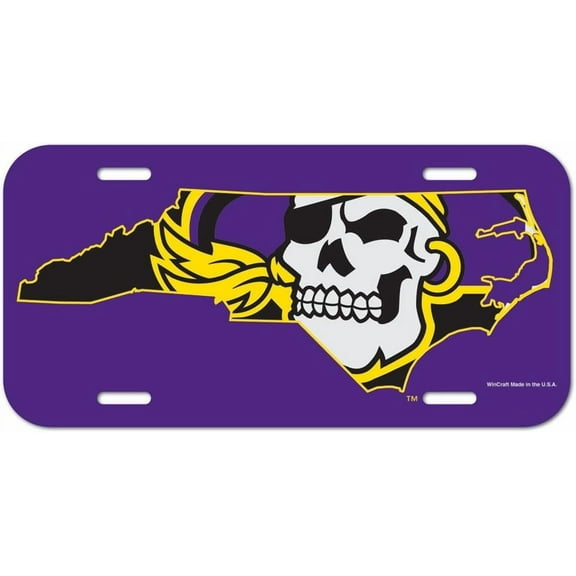 WinCraft NCAA East Carolina Pirates Plastic License Plate, One Size, Team Color