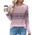 thumbnail image 1 of Blusa plisada de manga larga con cuello redondo Top Kistore XL, 1 of 5
