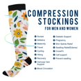 thumbnail image 2 of FORMRS Womens Knee High Socks Casual Long Thick Travel Daily Wear, 2 Pairs, Retro Yellow Floral, 2 of 6