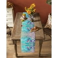 thumbnail image 5 of ERUNPONLY Teal Pink Birds Table Runner - 72 Inch Long Abstract Watercolor Flower Leaf Branch Cotton and Linen Blended Dress Scarves Farmhouse Table Runner for Kitchen Dining, Coffee Table, 13"x72", 5 of 8