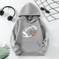thumbnail image 2 of kpoplk Kids Girl Pullover Hoodies Casual Hooded Sweatshirts Jumper Hoody Sweater Tops 5-6 Years,Grey, 2 of 4