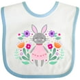 thumbnail image 3 of Inktastic Easter Scandinavian Bunny with Flowers Boys or Girls Baby Bib, 3 of 4