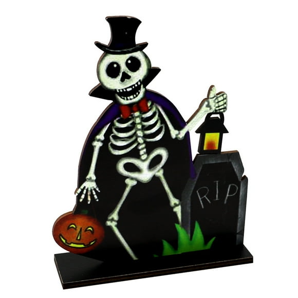 Advancent Decoración de de madera Festival de calabaza de Halloween Signo decorativo Placas Accesorios Suministros para manualidades con soporte Kits de decoración para fiestas Tipo 31