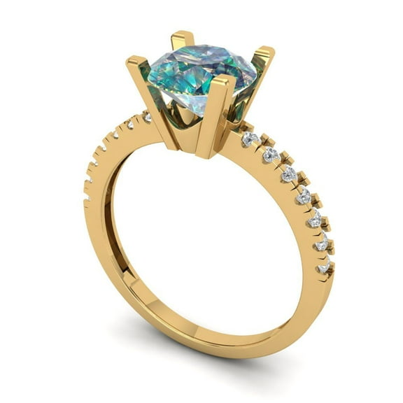 1.6ct Round Cut Yellow Natural Citrine 18k Yellow Gold Engraving Statement Bridal Wedding Halo Designer Ring Size 4.75