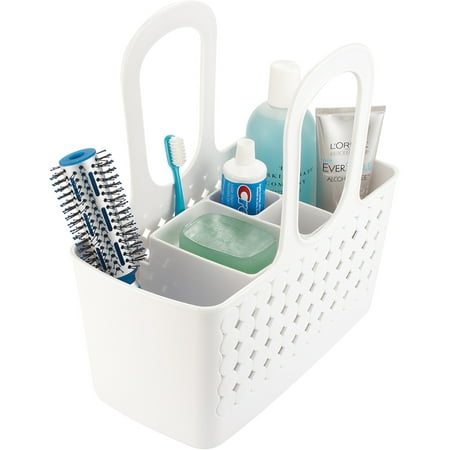 iDesign Orbz Divided Bath Shower Tote, White (Best Shower Totes For College)
