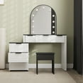 thumbnail image 4 of Vanity Set With Lights Vanity Table With Mirror Vanity Desk With Drawers Modern Vanity Desk Chair Set With Mirror Light Fashionable Makeup Table With Glass Top Multi Drawers For, 4 of 10